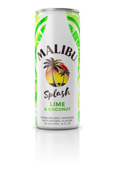 Malibu Splash Lime & Coconut Sparkling Malt Beverage 4X 12oz Cans Beer Specialty Beer & Alternatives Malt Liquor Drinkun.com