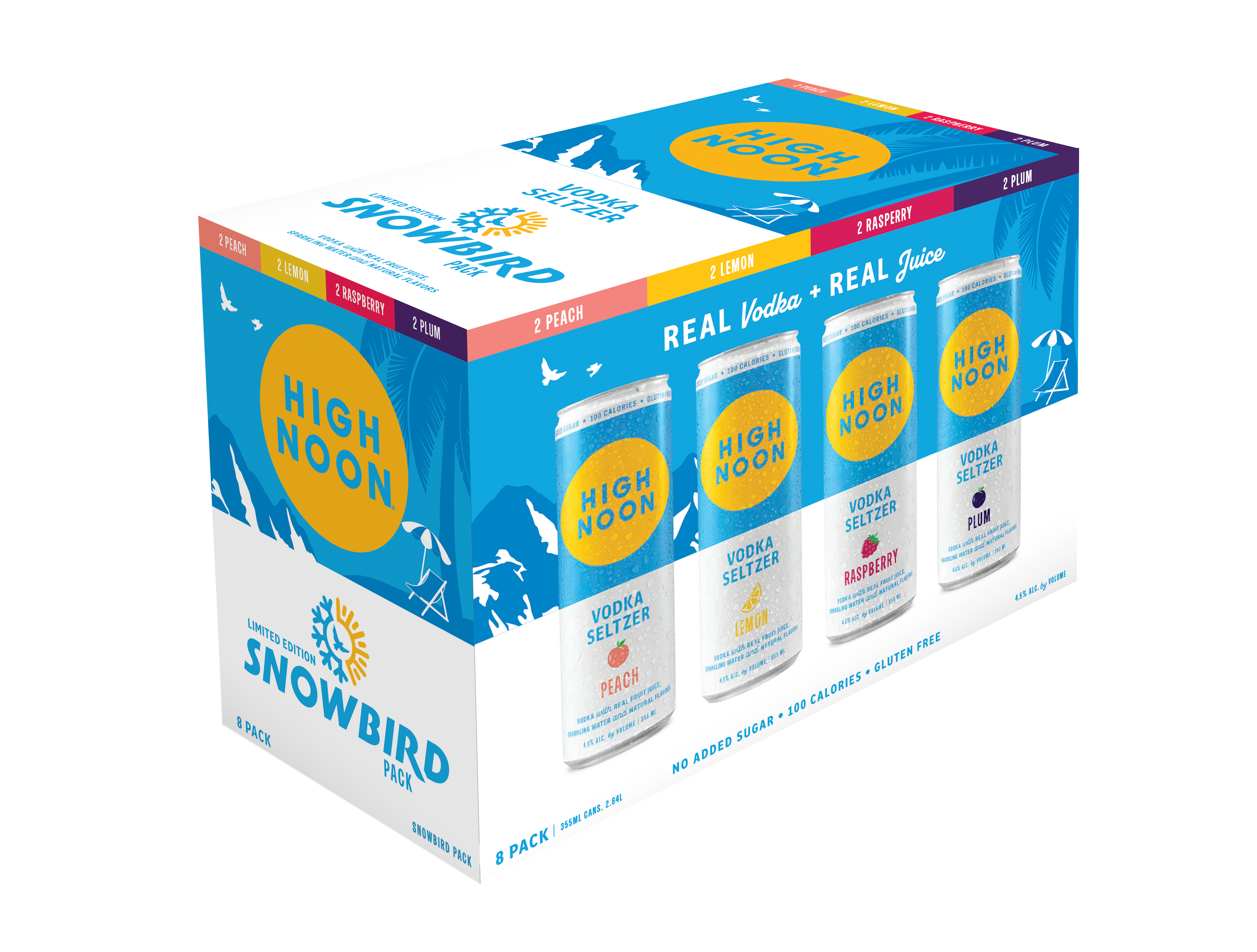 High Noon Vodka Hard Seltzer Snowbird Pack 8X 12oz Cans Liquor Ready-to-Drink Drinkun.com