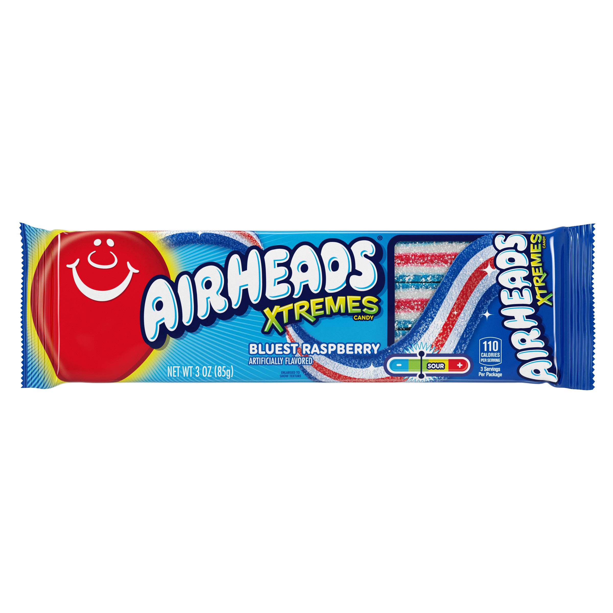 Airheads Bluest Raspberry Xtremes Sour Candy 2oz Carton Extras Food & Snacks Candy & Chocolate Drinkun.com