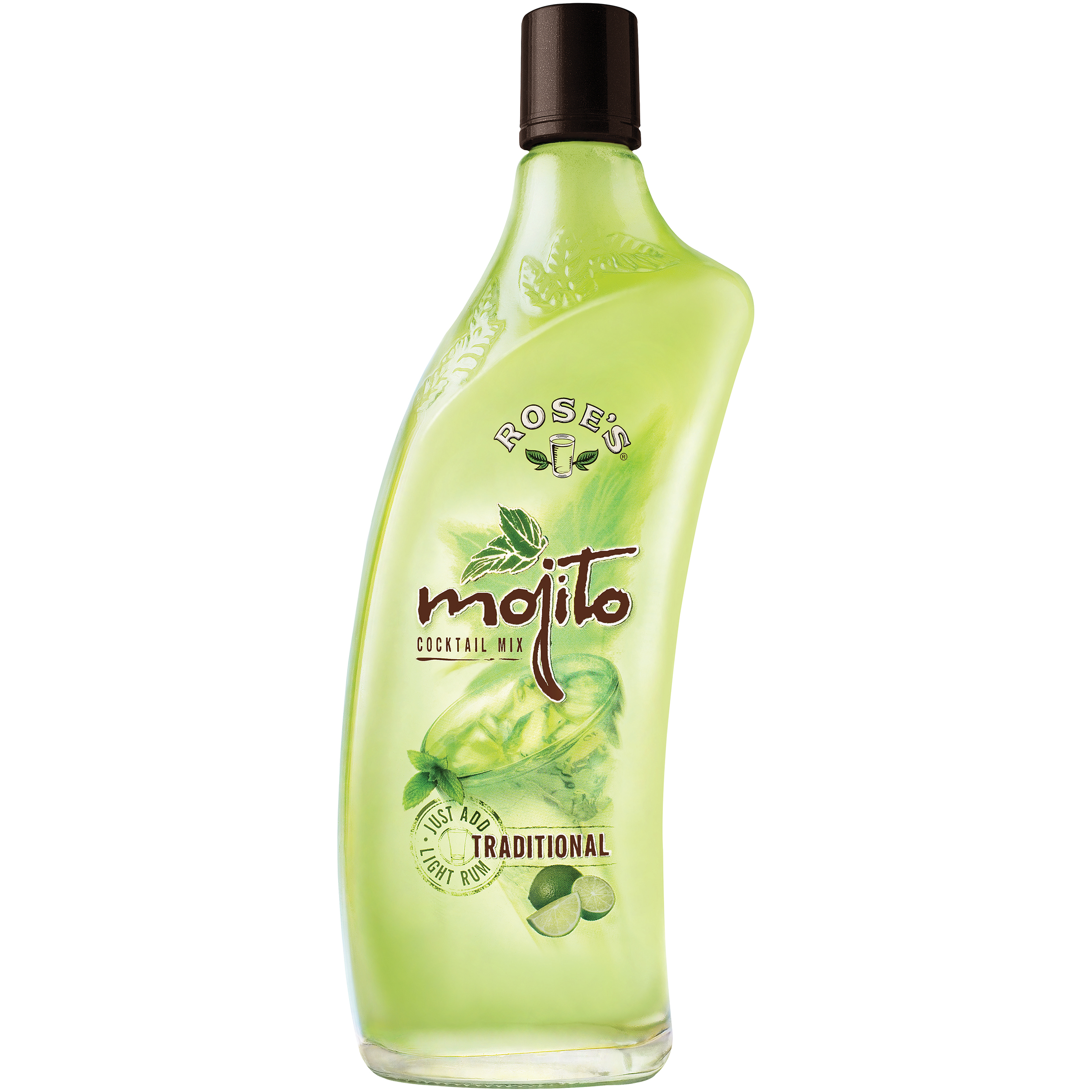 Rose's Mojito Cocktail Mix Traditional 1oz Glass_bottle Liquor Mixers Drinkun.com