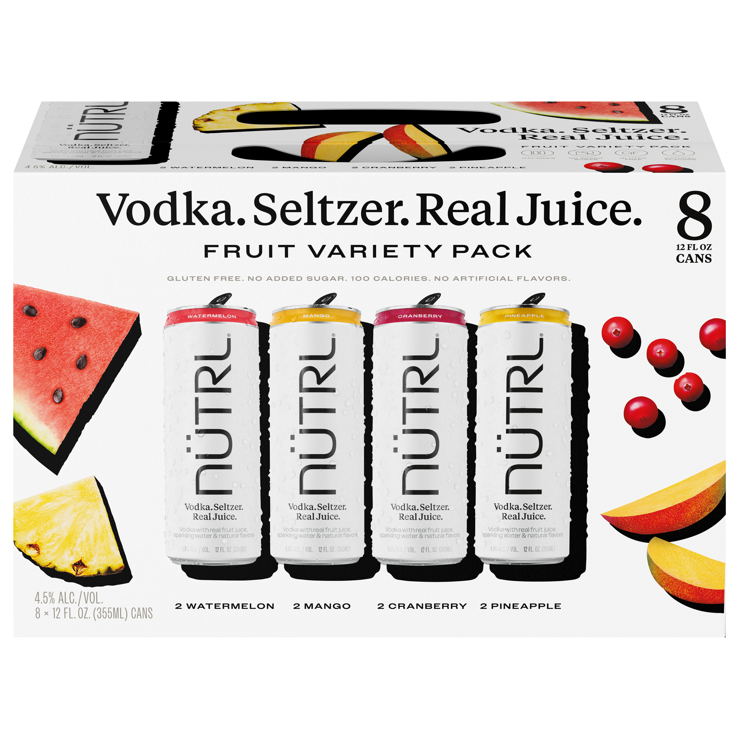 NUTRL Vodka Seltzer The Variety Pack 8 Pack 1oz Box Liquor Alcoholic Cocktails Drinkun.com