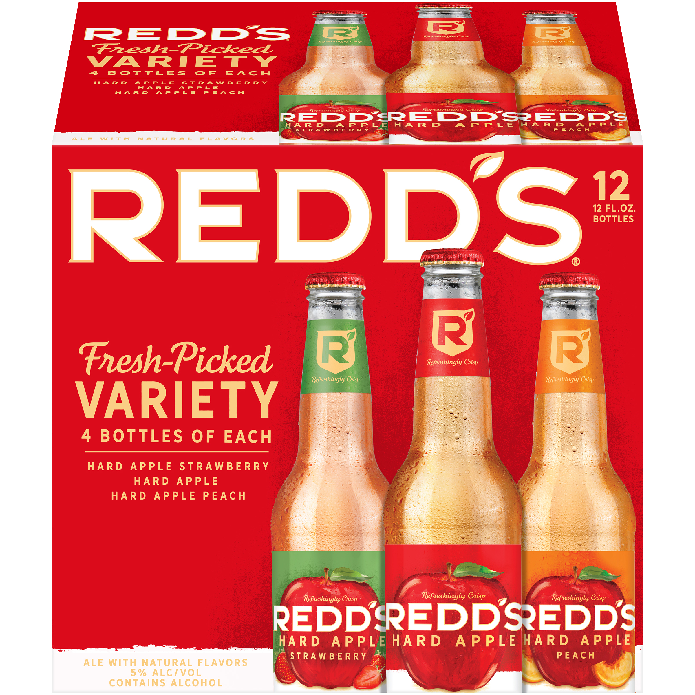 Redd's Variety Pack 12X 12oz Bottle Beer Flavored Malt Beverage Drinkun.com