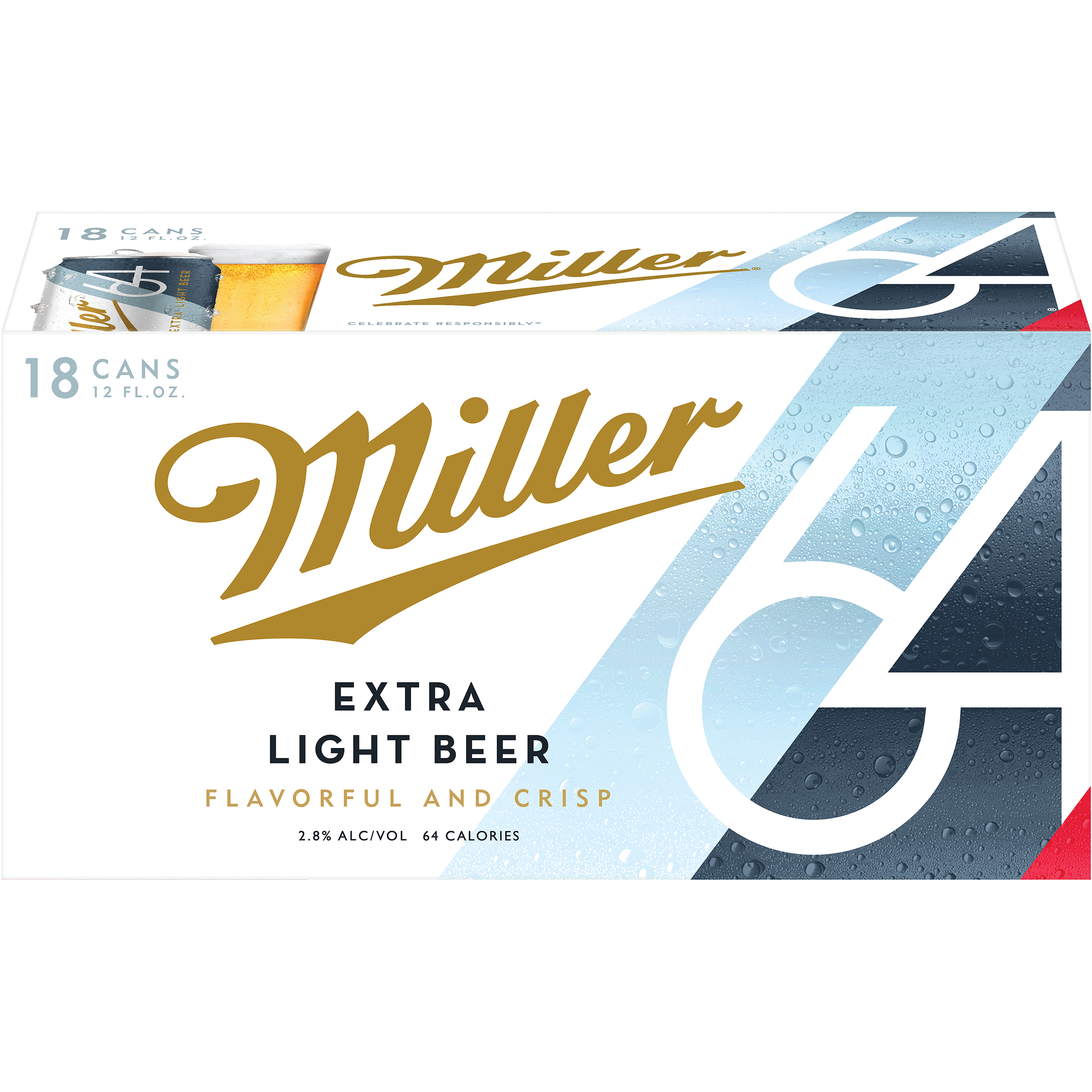 Miller Genuine Draft 64 Light 18X 12oz Can Beer Premium Light Beer Drinkun.com