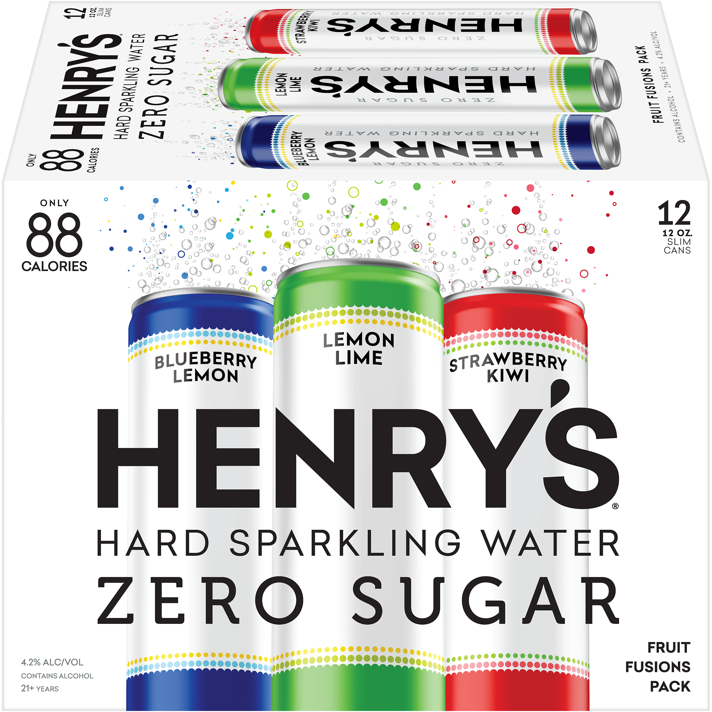 Henry's Hard Sparkling Variety Pack 12X 12oz Can Beer Spiked Sparkling Water Drinkun.com