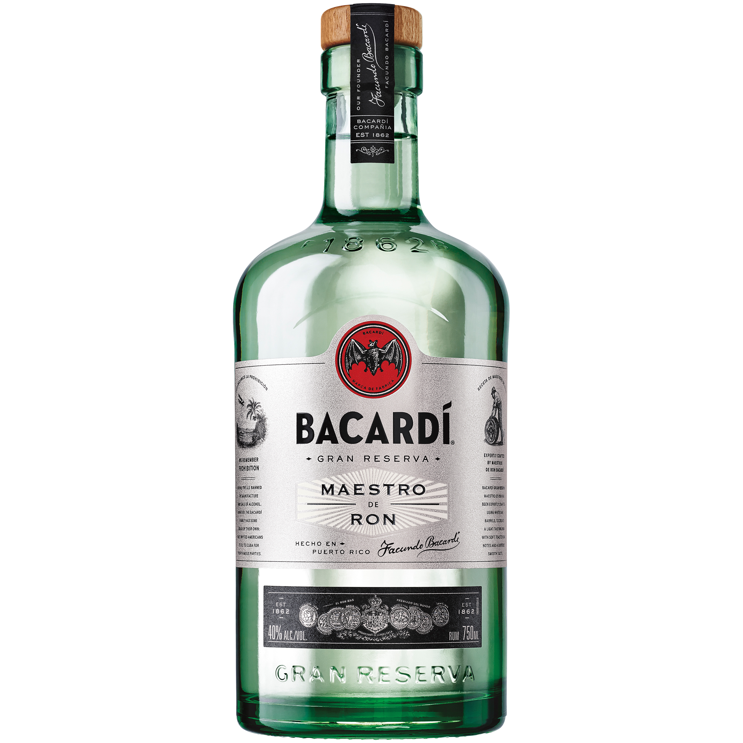 Bacardi Gran Reserva Maestro de Ron Rum 750ml Glass_bottle Liquor Rum Drinkun.com