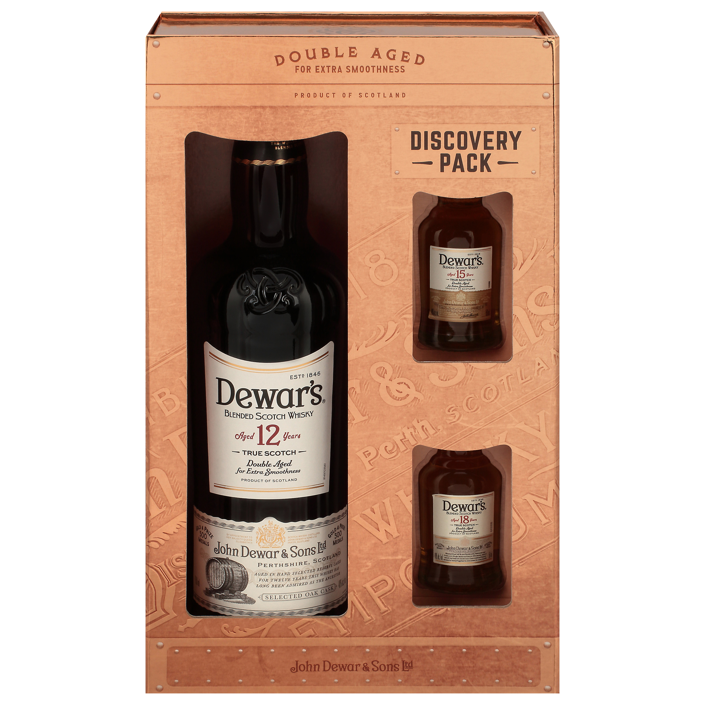 Dewar's Blended Scotch Whisky 12 Year Gift Set 750ml Glass_bottle Liquor Gift Set Drinkun.com