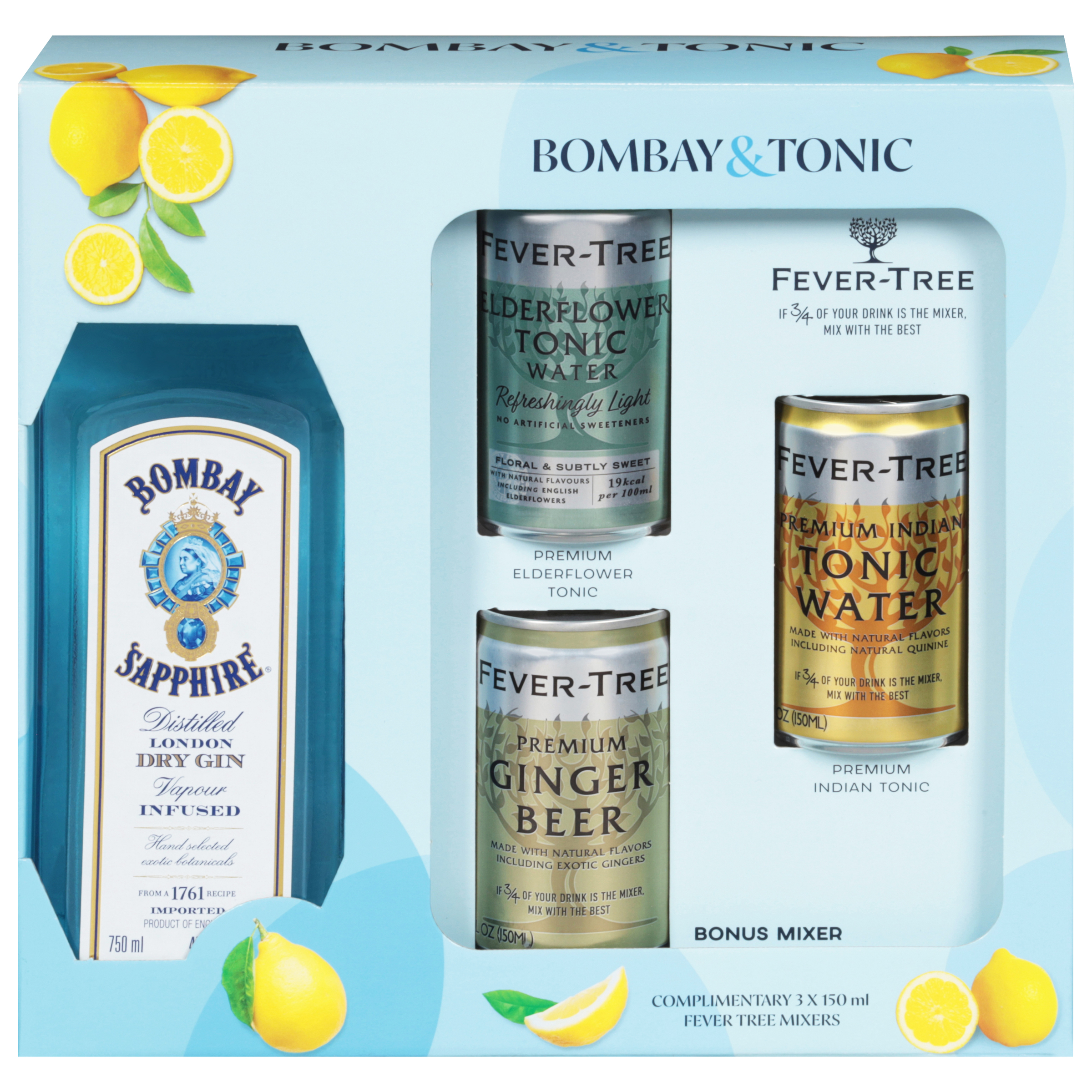 Bombay Sapphire London Dry Gin Gift Set 750ml Glass_bottle Liquor Gift Set Drinkun.com