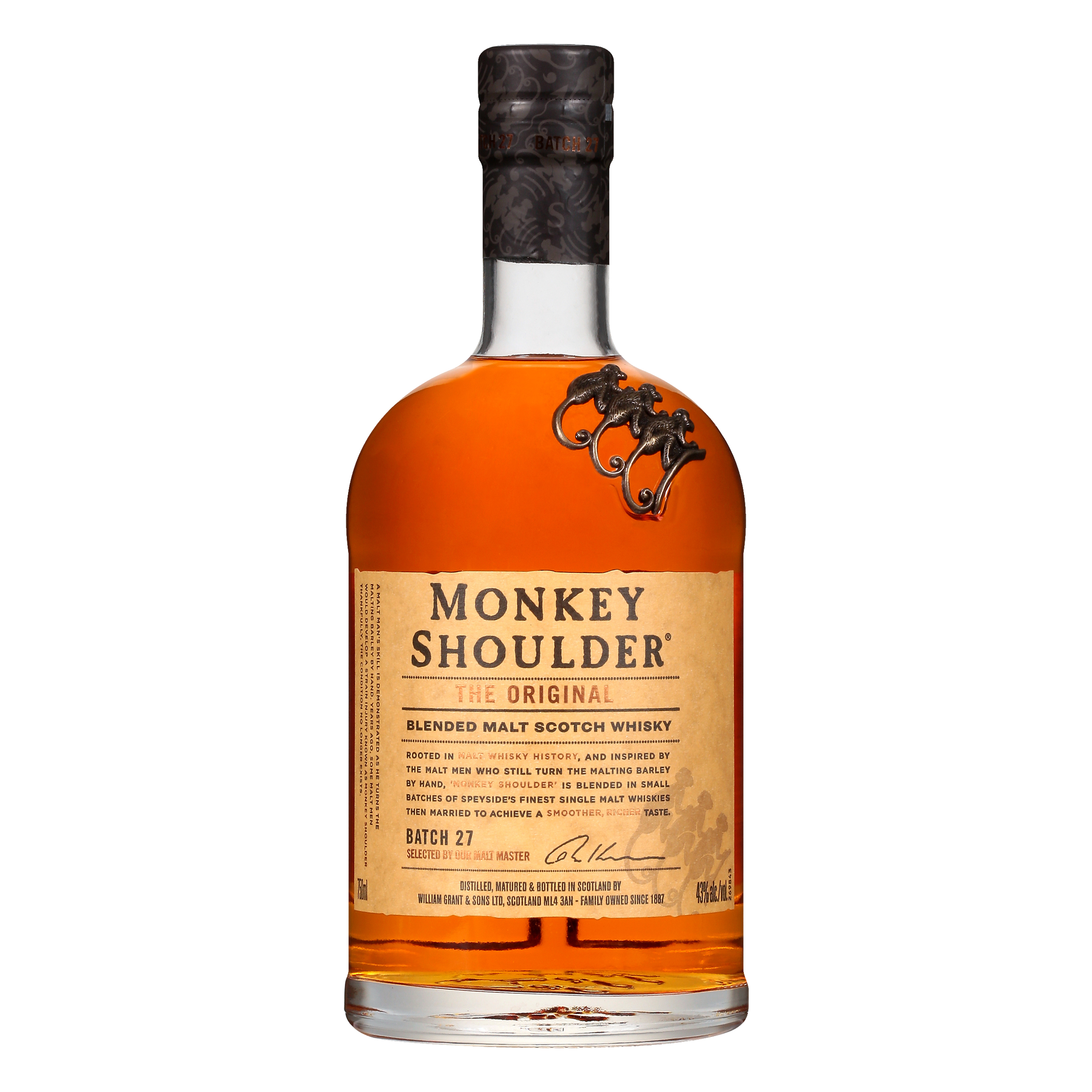 Monkey Shoulder Batch 27 Blended Malt Scotch Whisky 750ml Glass_bottle Liquor Blended Scotch Whiskey Drinkun.com