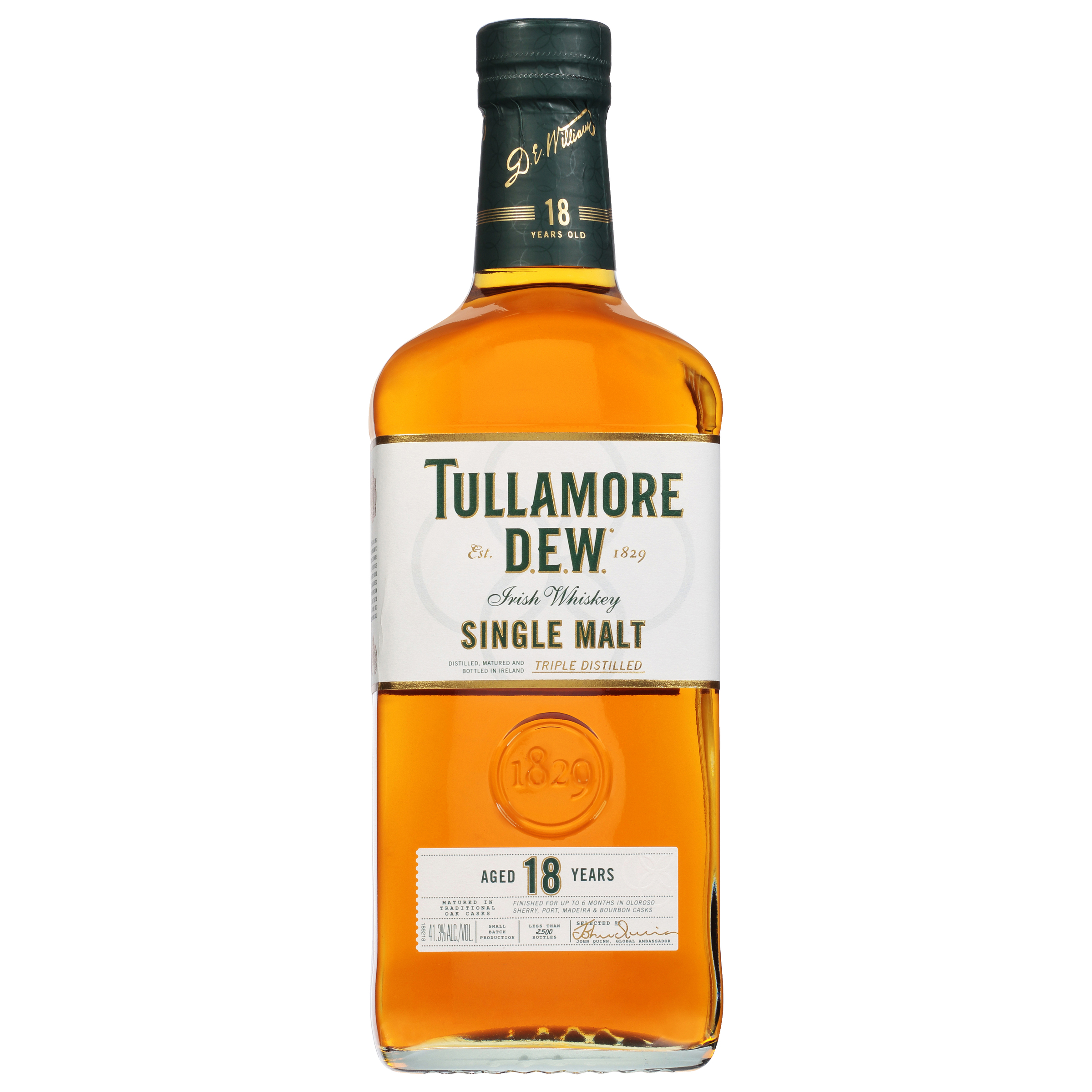 Tullamore Dew Single Malt Irish Whiskey 18 Year 750ml Glass_bottle Liquor Irish Whiskey Drinkun.com