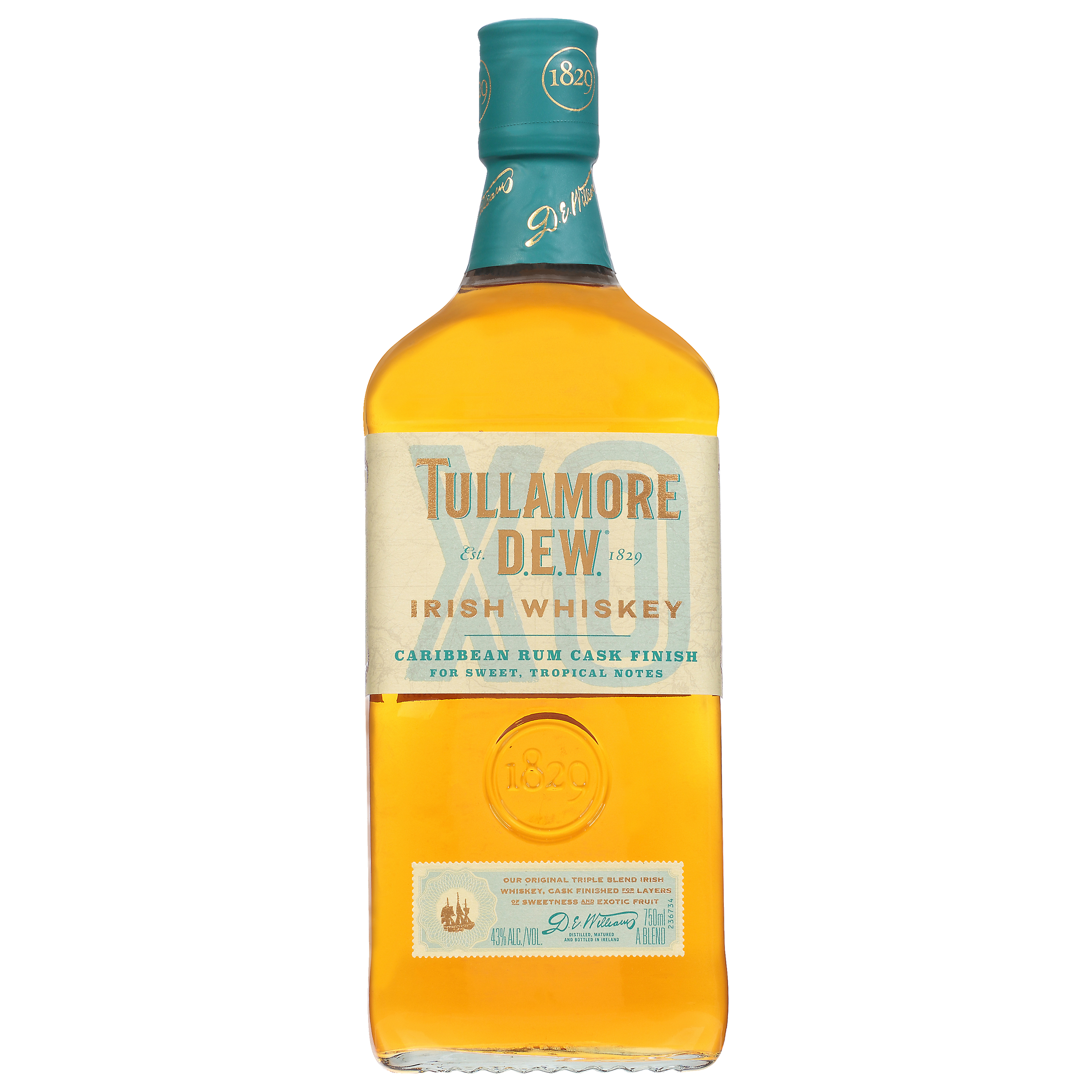 Tullamore Dew XO Irish Whiskey Caribbean Rum Cask Finish 750ml Glass_bottle Liquor Irish Whiskey Drinkun.com