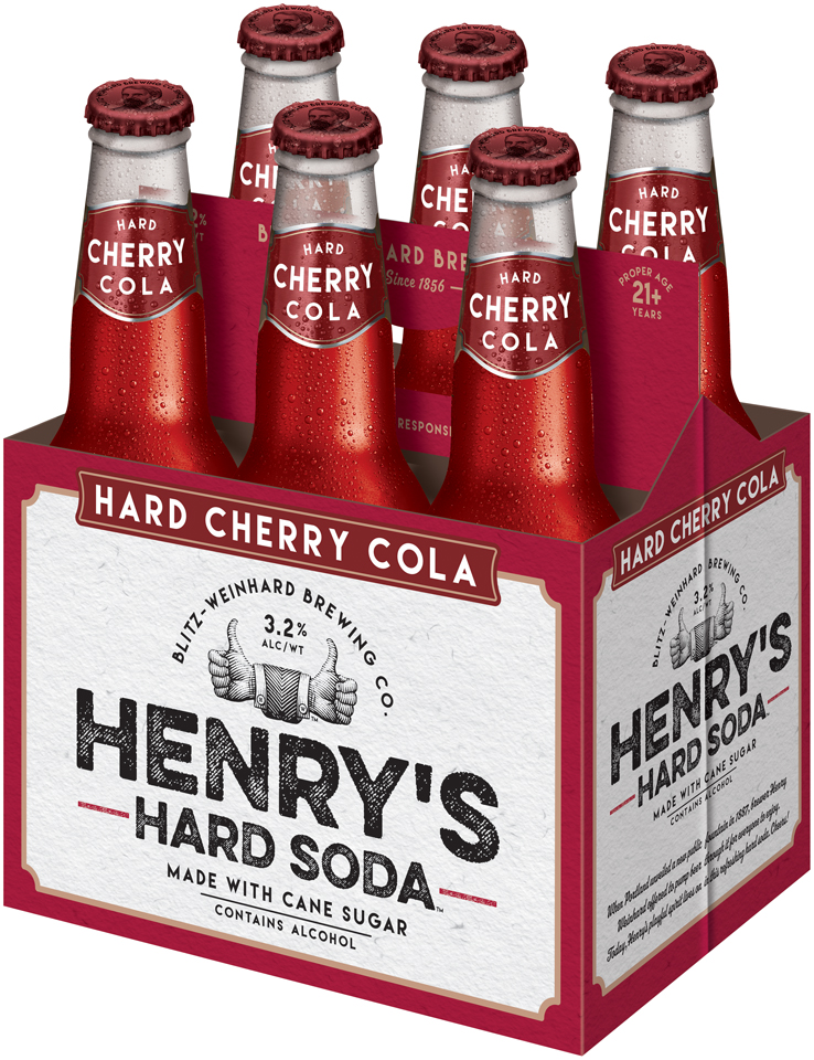 Henry's Hard Soda Hard Cherry Cola 6X 12oz Bottle Beer Flavored Malt Beverage Drinkun.com