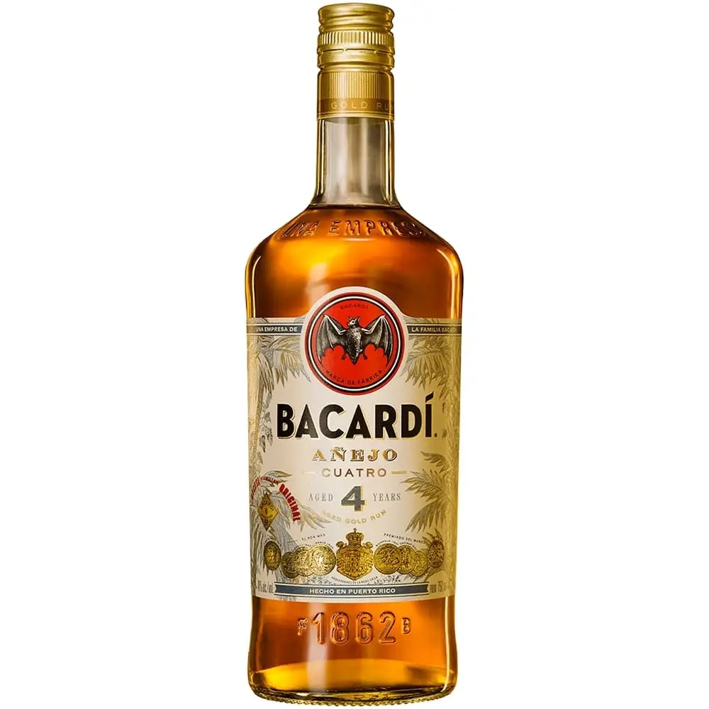 Bacardi Anejo Cuatro Rum 4 Year 750ml Glass_bottle Liquor Rum Drinkun.com