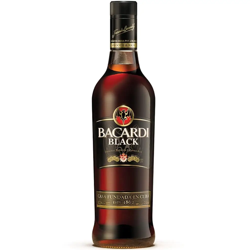 BACARDÍ Black Rum 750ml Glass_bottle Liquor Rum Dark Rum Drinkun.com