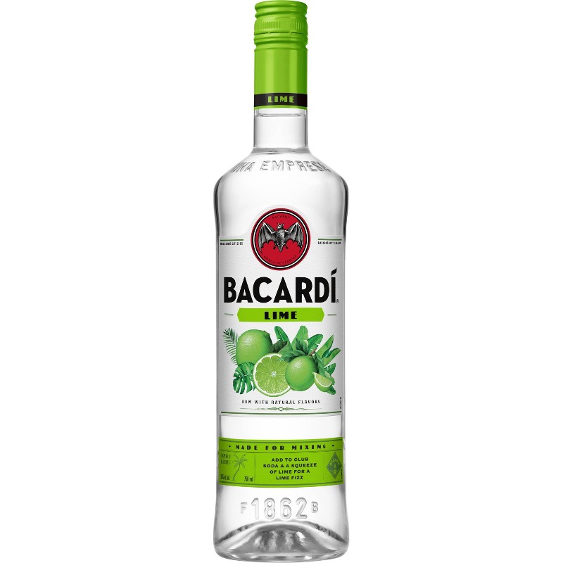 Bacardi Lime Rum 750ml Glass_bottle Liquor Rum - Flavored Drinkun.com