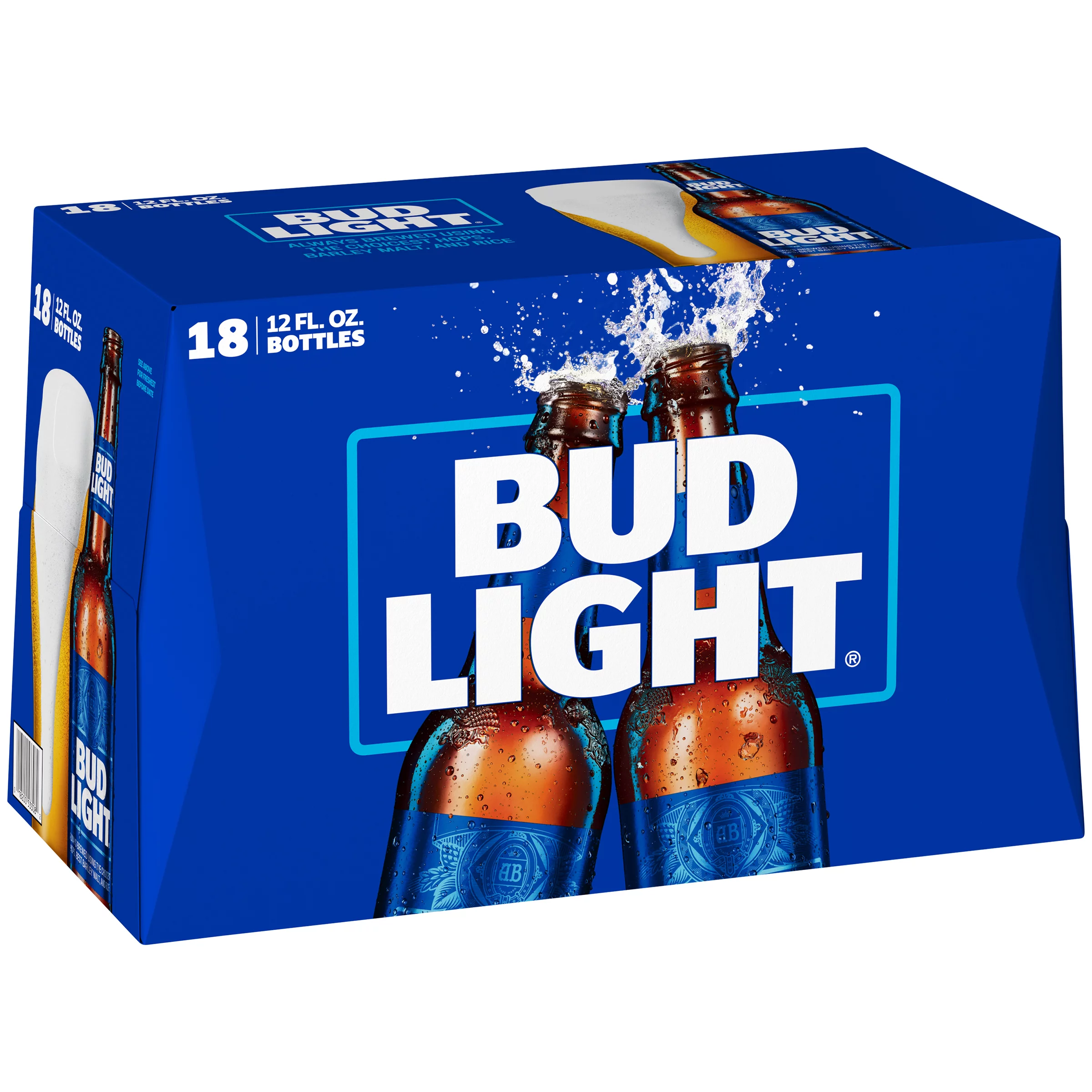 Bud Light 18X 12oz Bottle Beer Premium Light Beer Drinkun.com