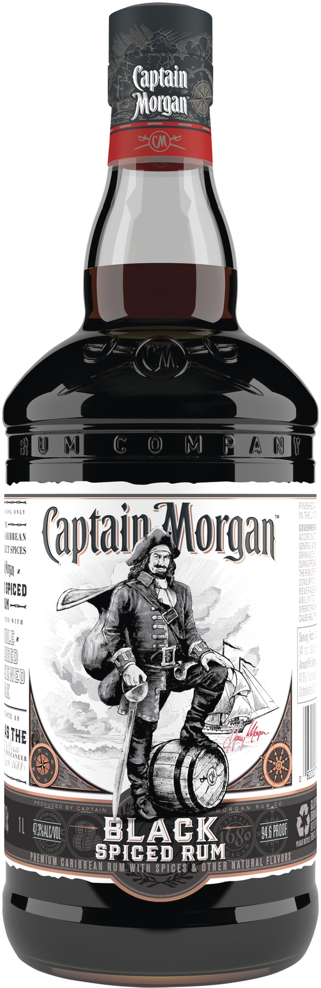 Captain Morgan Black Spiced Rum 750ml Glass_bottle Liquor Rum Spiced Rum Drinkun.com