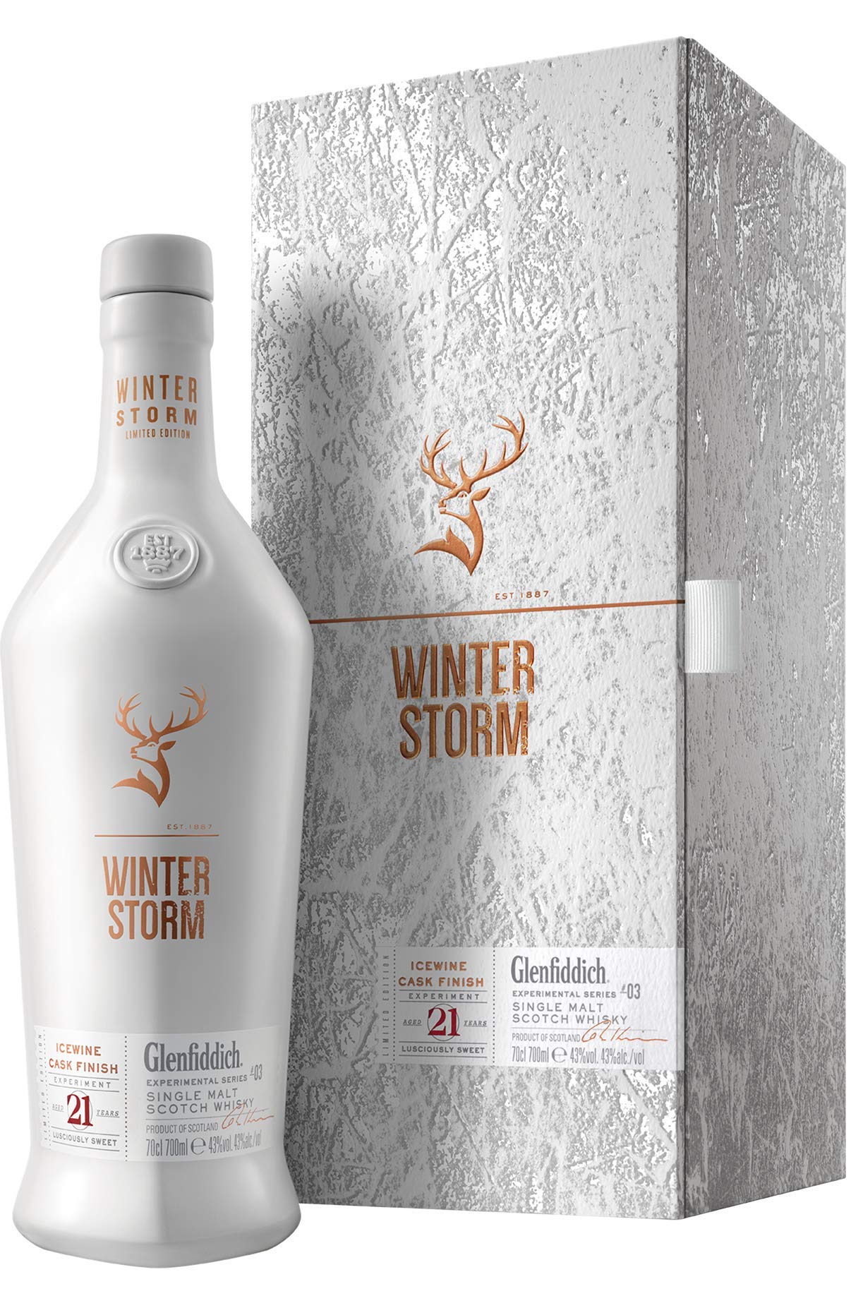 Glenfiddich Winter Storm Single Malt Scotch Whisky Icewine Cask Finish 21 Year 750ml Glass_bottle Liquor Scotch Whiskey Drinkun.com
