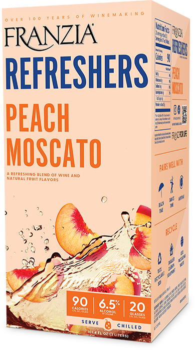 Franzia Refreshers None Peach - Moscato 3l Box Wine Fruit Wine Drinkun.com