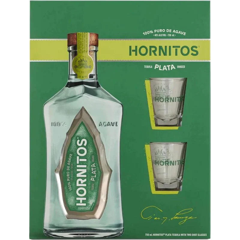 Hornitos Plata Tequila Gift Set 750ml Glass_bottle Liquor Gift Set Drinkun.com
