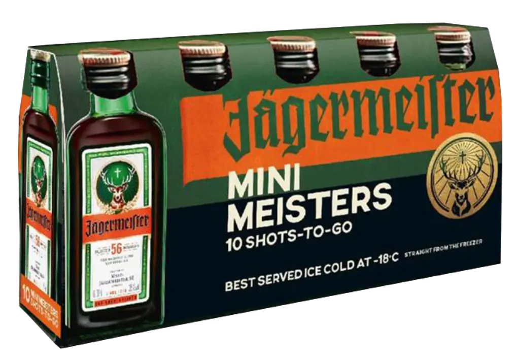 Jagermeister Mini Meisters - 10 Pack 200ml Glass_bottle Liquor Liqueur Drinkun.com