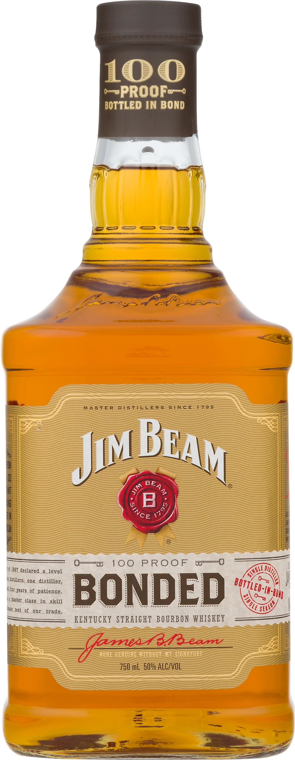 Jim Beam Bonded Kentucky Straight Bourbon Whiskey 750ml Glass_bottle Liquor Bourbon Whiskey Drinkun.com