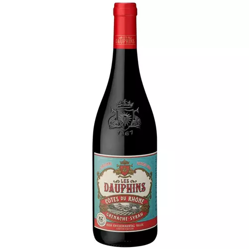 Les Dauphins Cotes du Rhone Red Rhone Blend 750ml Glass_bottle Wine Red Wine Drinkun.com