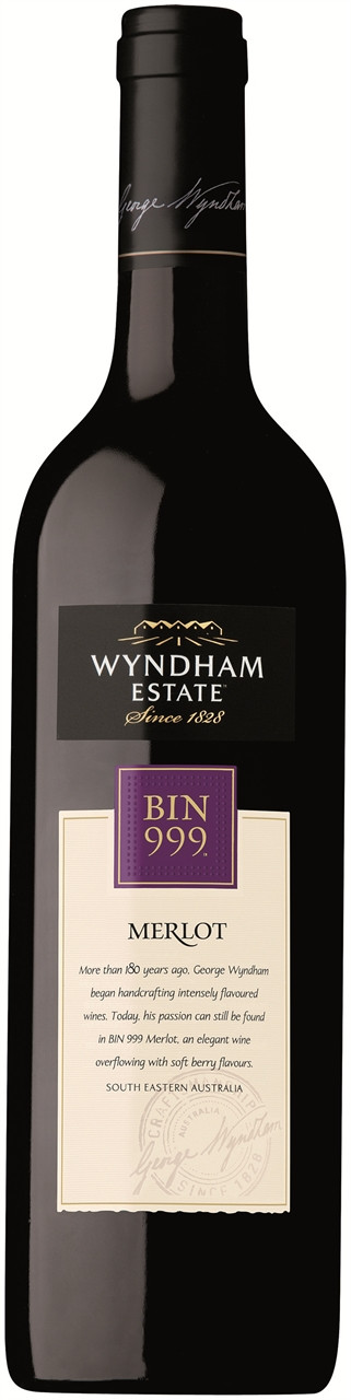Wyndham Estate Bin 999 Merlot 750ml Glass_bottle Wine Red Wine Drinkun.com