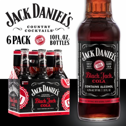 Jack Daniel's Country Cocktails Black Jack Cola 6 Pack 1oz Glass_bottle Liquor Alcoholic Cocktails Drinkun.com