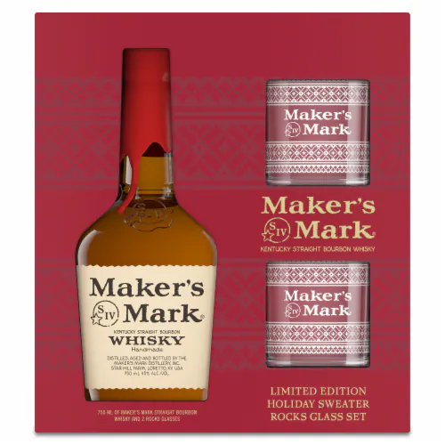 Maker's Mark Kentucky Straight Bourbon Whisky Gift Set 750ml Glass_bottle Liquor Gift Set Drinkun.com