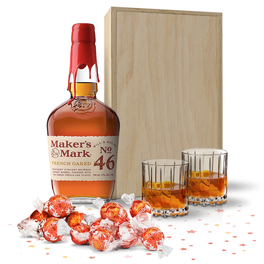 Maker's Mark No 46 Kentucky Straight Bourbon Whisky Gift Set 750ml Glass_bottle Liquor Gift Set Drinkun.com
