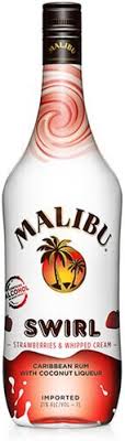 Malibu Swirl Strawberries & Whipped Cream Rum 750ml Glass_bottle Liquor Rum - Flavored Drinkun.com