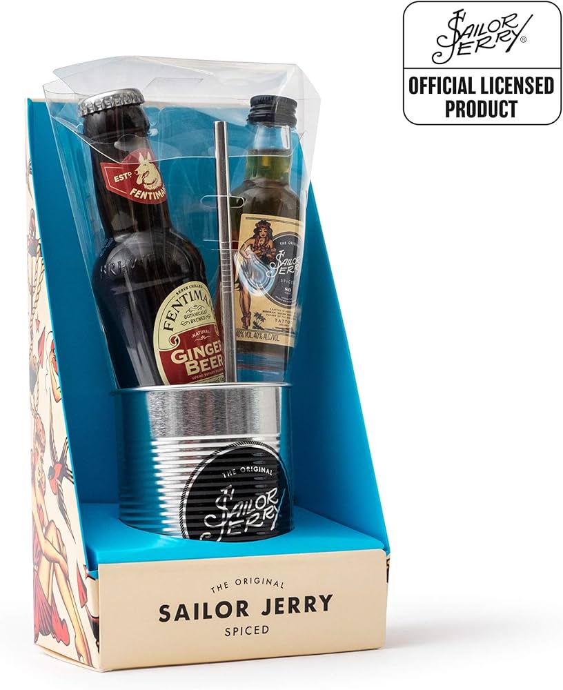 Sailor Jerry Spiced Navy Rum Gift Set 750ml Glass_bottle Liquor Rum Drinkun.com