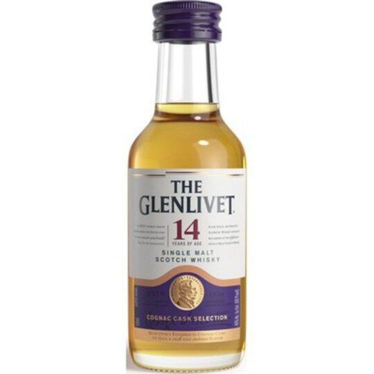 The Glenlivet Cognac Cask Selection Single Malt Scotch Whisky 14 Year 50ml Glass_bottle Liquor Scotch Whiskey Drinkun.com