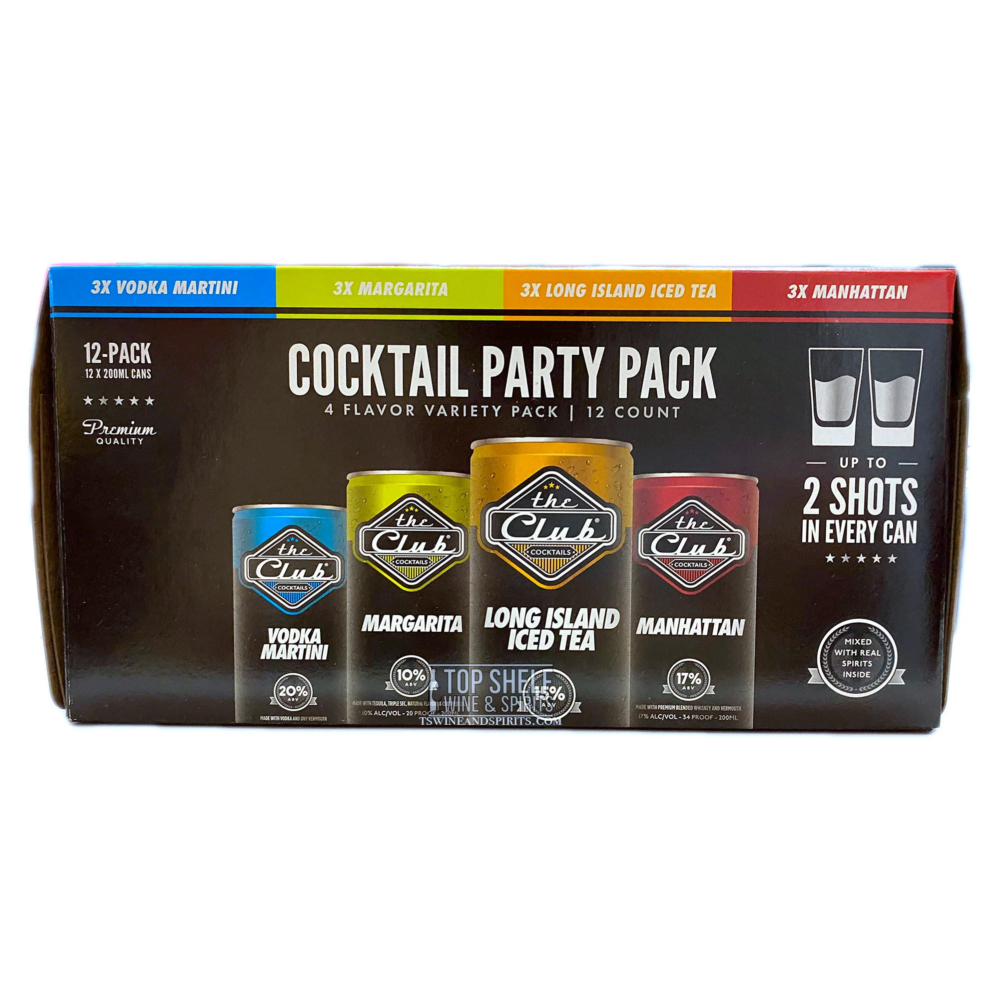 The Club Cocktail Variety Pack 12 Pack 2.4l Box Liquor Alcoholic Cocktails Drinkun.com