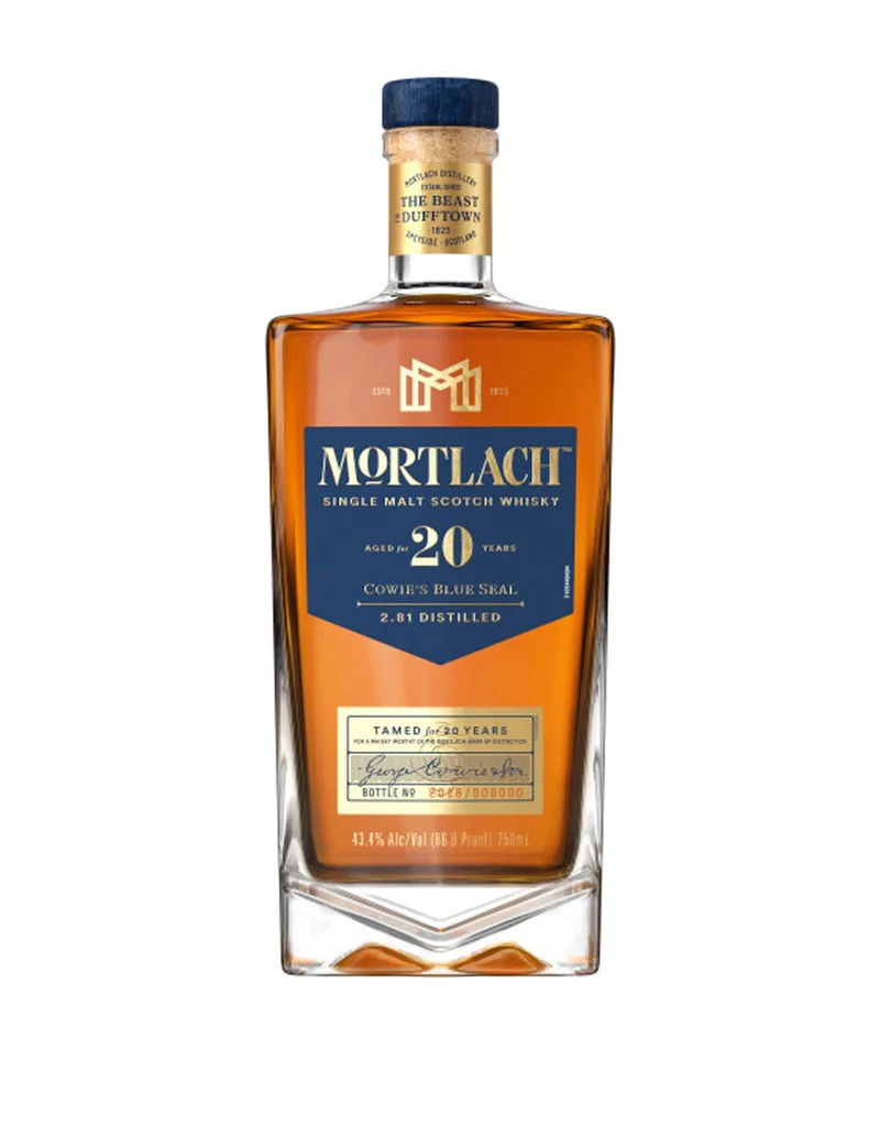 Mortlach Single Malt Scotch Whisky Cowie's Blue Seal 20 Year 750ml Glass_bottle Liquor Scotch Whiskey Drinkun.com