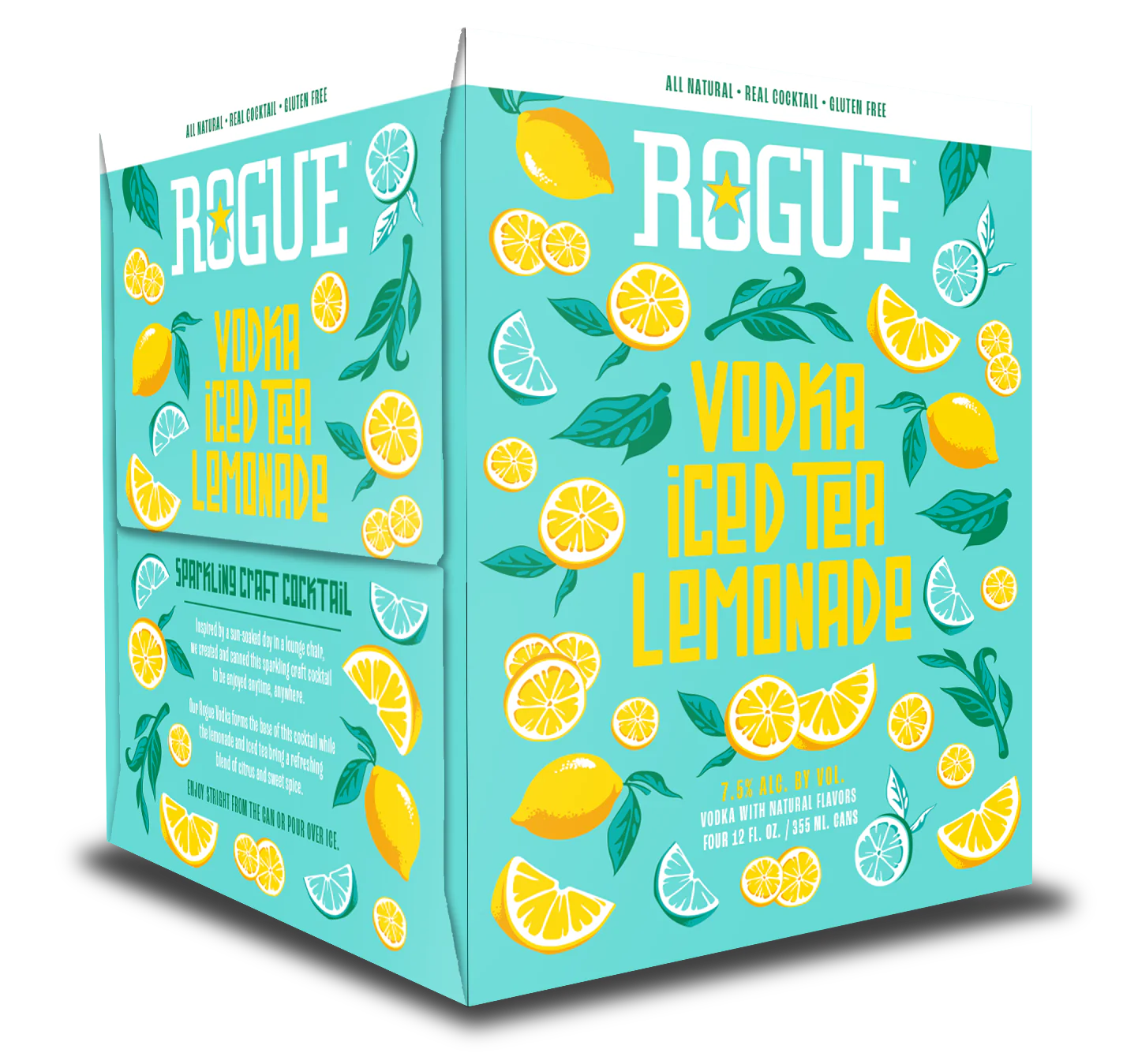 Rogue Vodka Iced Tea Lemonade 4 Pack 1.42oz Box Liquor Alcoholic Cocktails Drinkun.com