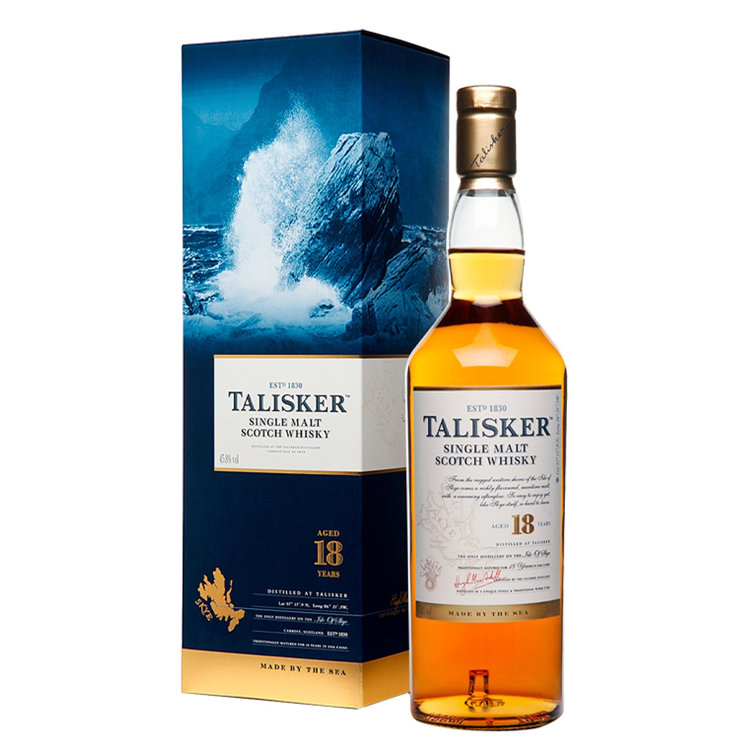 Talisker Isle of Skye Single Malt Scotch Whisky 18 Year 750ml Glass_bottle Liquor Scotch Whiskey Drinkun.com