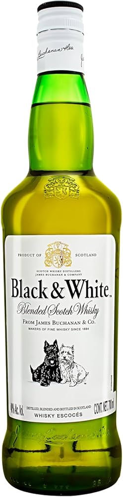 Black & White Blended Scotch Whisky 750ml Glass_bottle Liquor Blended Scotch Whiskey Drinkun.com