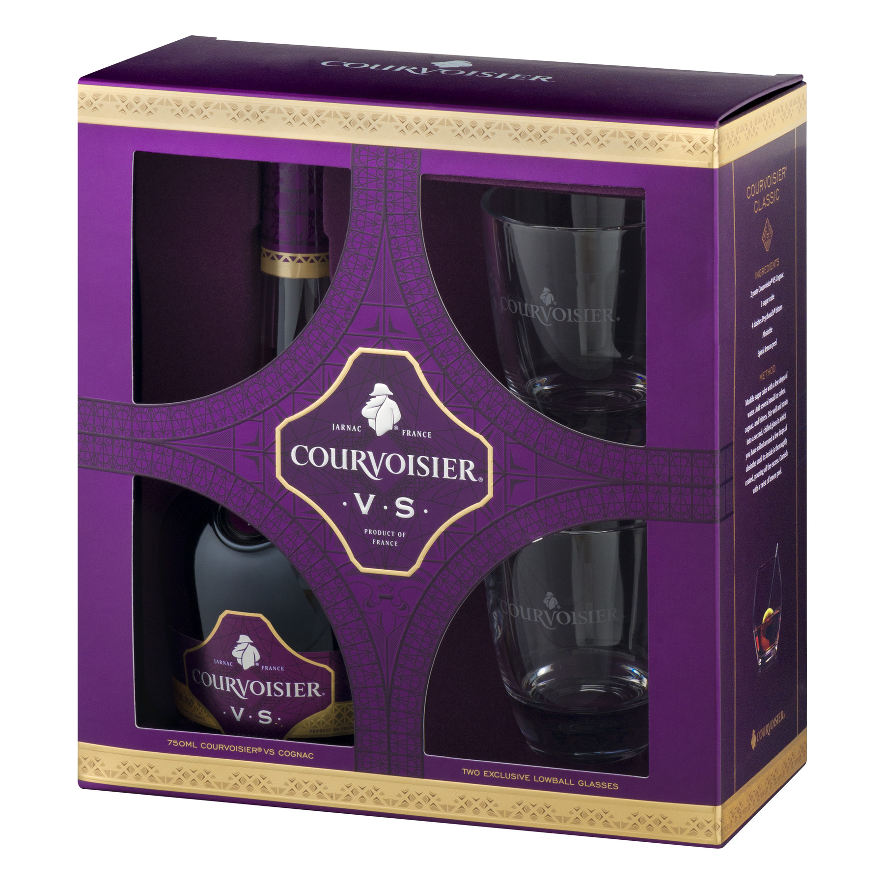 Courvoisier V.S. Cognac Gift Set 750ml Glass_bottle Liquor Gift Set Drinkun.com