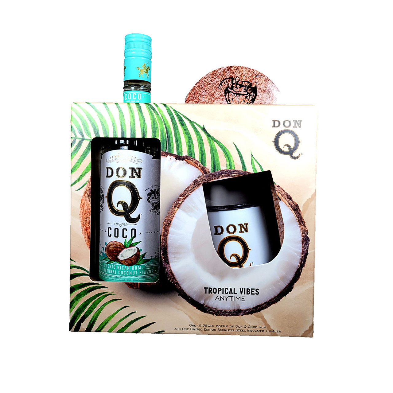 Don Q Coco Coconut Rum Gift Set 750ml Glass_bottle Liquor Gift Set Drinkun.com