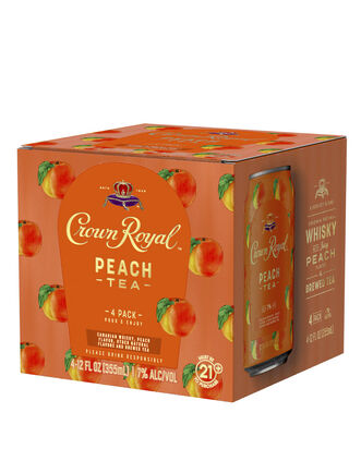 Crown Royal Peach Tea Canadian Whisky Cocktail 4X 12oz Cans Liquor Ready-to-Drink Fruit Cocktail Ready-to-Drink Drinkun.com
