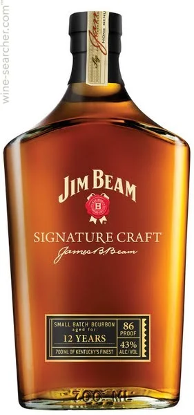 Jim Beam Signature Craft Small Batch Bourbon Whiskey 12 Year 750ml Glass_bottle Liquor Bourbon Whiskey Drinkun.com