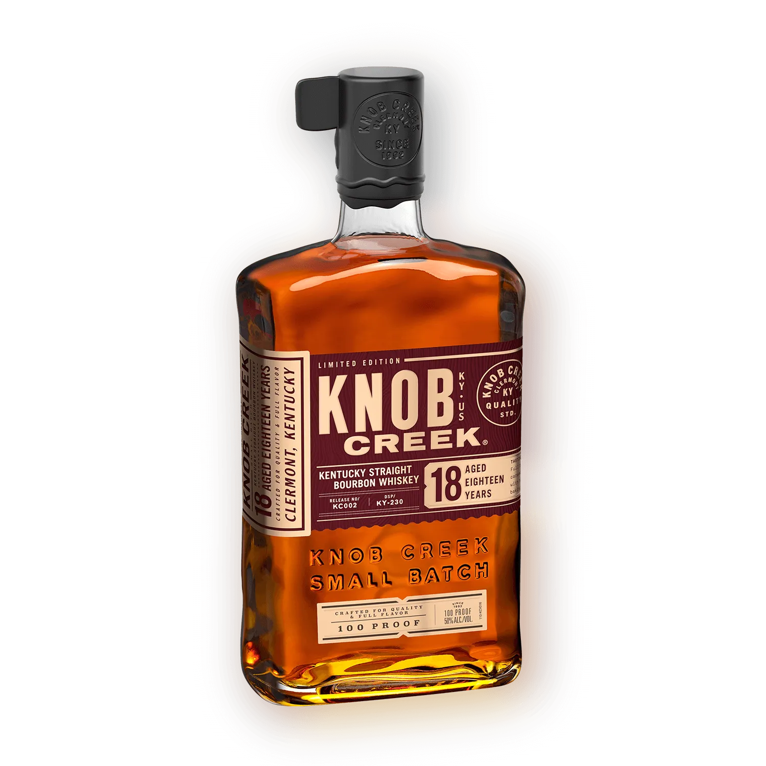 Knob Creek Small Batrch Kentucky Straight Bourbon Whiskey 18 Year Limited Edition 750ml Glass_bottle Liquor Bourbon Whiskey Drinkun.com