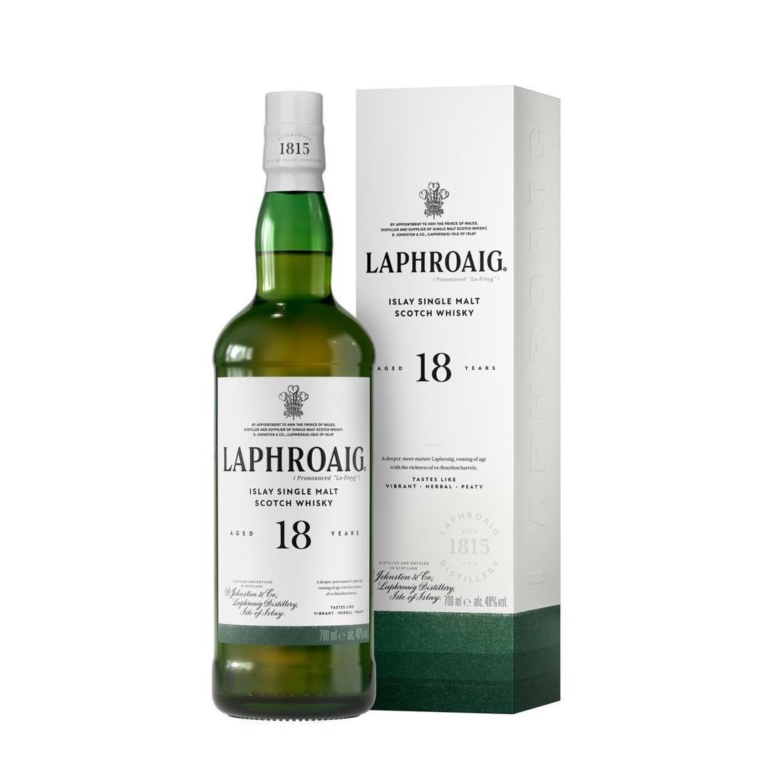 Laphroaig Islay Single Malt Scotch Whisky 18 Year 750ml Glass_bottle Liquor Scotch Whiskey Drinkun.com