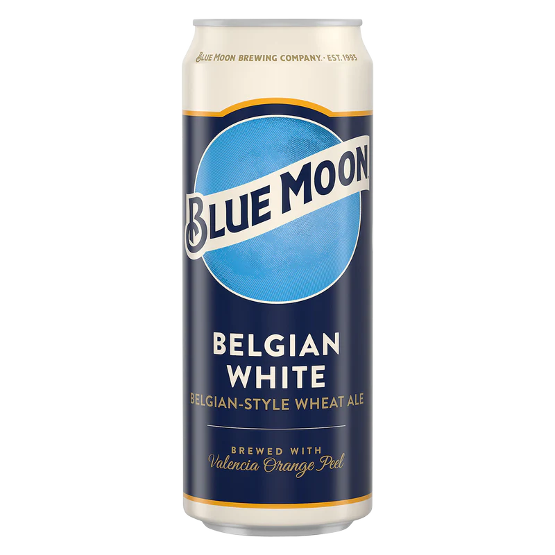 Blue Moon Belgian White Wheat Craft Beer 24oz Can Beer Ale Wheat Ale Drinkun.com