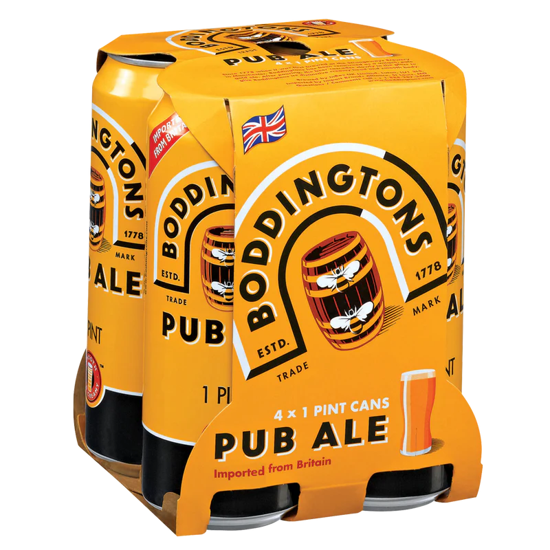Boddingtons Pub Ale 4X 16.9oz Cans Beer Ale Pale Ale Drinkun.com