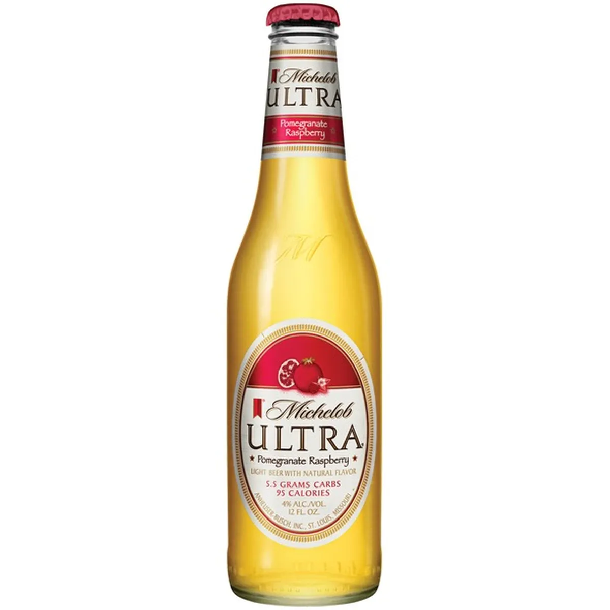 Michelob Ultra Light Beer Pomegranate Raspberry 12 FL OZ Bottle 12oz Bottle Beer Premium Light Beer Drinkun.com