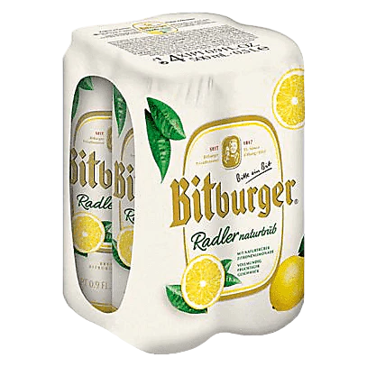 Bitburger Radler Lemon 4X 16oz Can Beer Imported Beer Drinkun.com