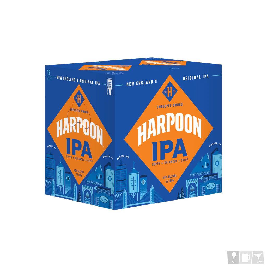 Harpoon IPA 12X 12oz Bottles Beer Ale IPA Drinkun.com