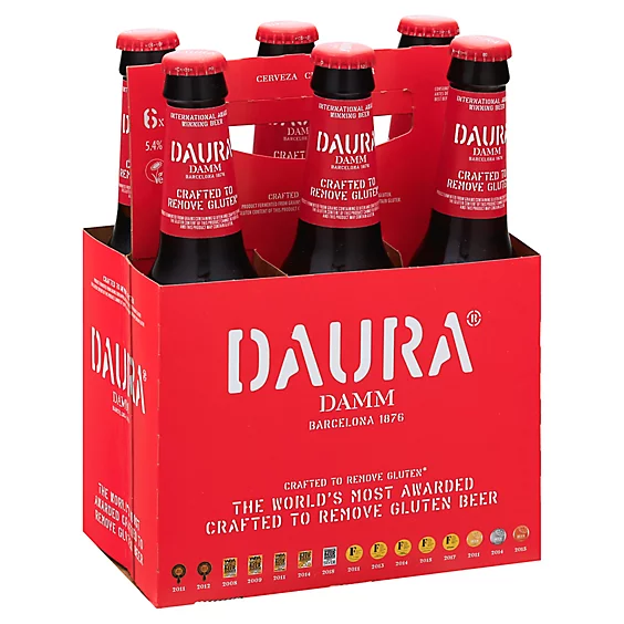 Damm Daura Gluten-Free Lager Beer 6X 11.2oz Bottle Beer Imported Beer Drinkun.com